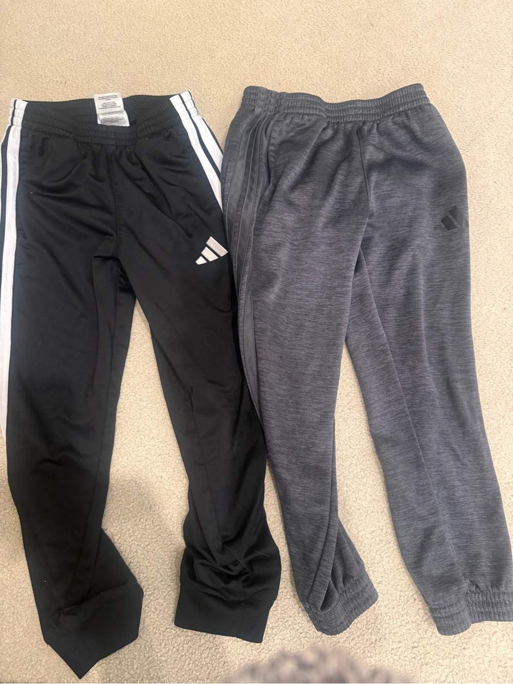 adidas Kids Black & Gray Athletic Jogger Pants Duo